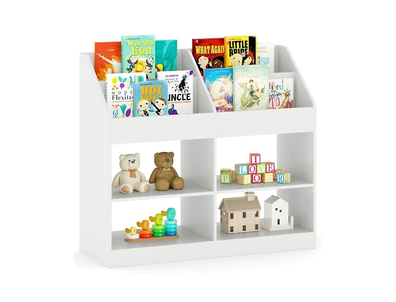 Slickblue Kids 3-Tier Bookshelf with Display Rack and Toy Storage