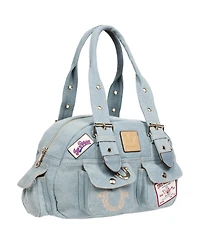 True Religion Multi-Patch Denim Satchel