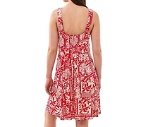 Tribal Women's Sleeveless Printed V-Neck Dress