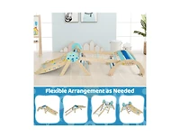 Slickblue 8-in-1 Kids Climbing Triangle Gym Unicorn Theme Foldable