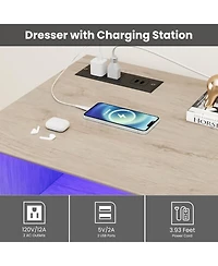 gaomon Kitchen Pantry Cabinet with Microwave Stand and Coffee Bar 4 Doors and Shelves