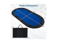 Hongge Portable 84 x 42 Inch 10-Player Foldable Padded Poker Table Top-Blue