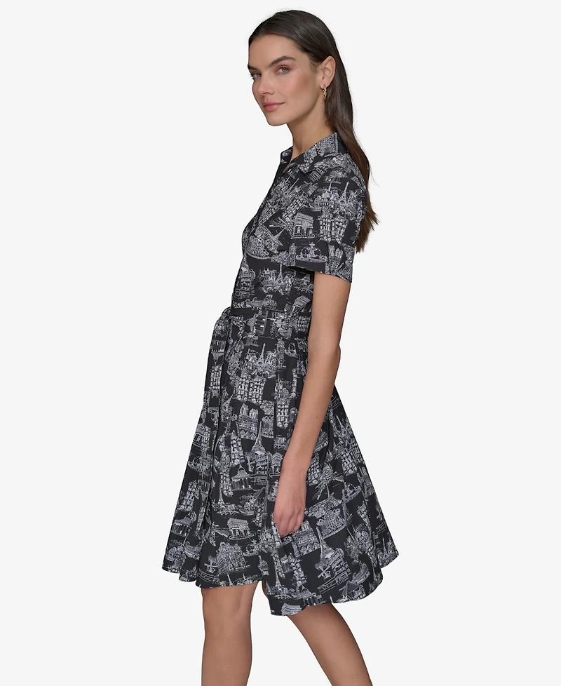 Karl Lagerfeld Paris Women's Toile Tie-Waist Dress
