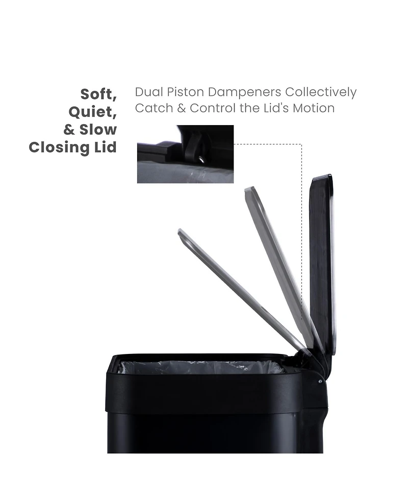 Home Zone Living 19 Gallon Large Kitchen Trash Can with Soft Close Lid, Liner-Free Stainless-Steel Body