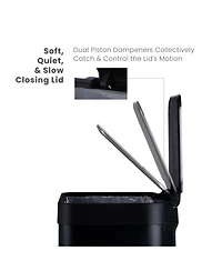 Home Zone Living 19 Gallon Large Kitchen Trash Can with Soft Close Lid, Liner-Free Stainless-Steel Body