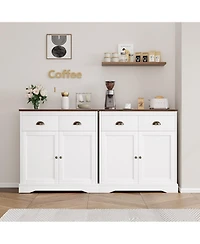 gaomon Farmhouse Buffet Cabinet 2 Doors 2 Drawers Adjustable Shelves for Dining Room
