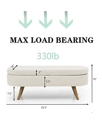 Rainsken Oval Storage Ottoman Bench