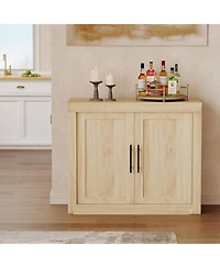 gaomon 35.4" Sideboard Buffet Cabinet with 2 Doors, Farmhouse Modern Coffee Bar Credenza