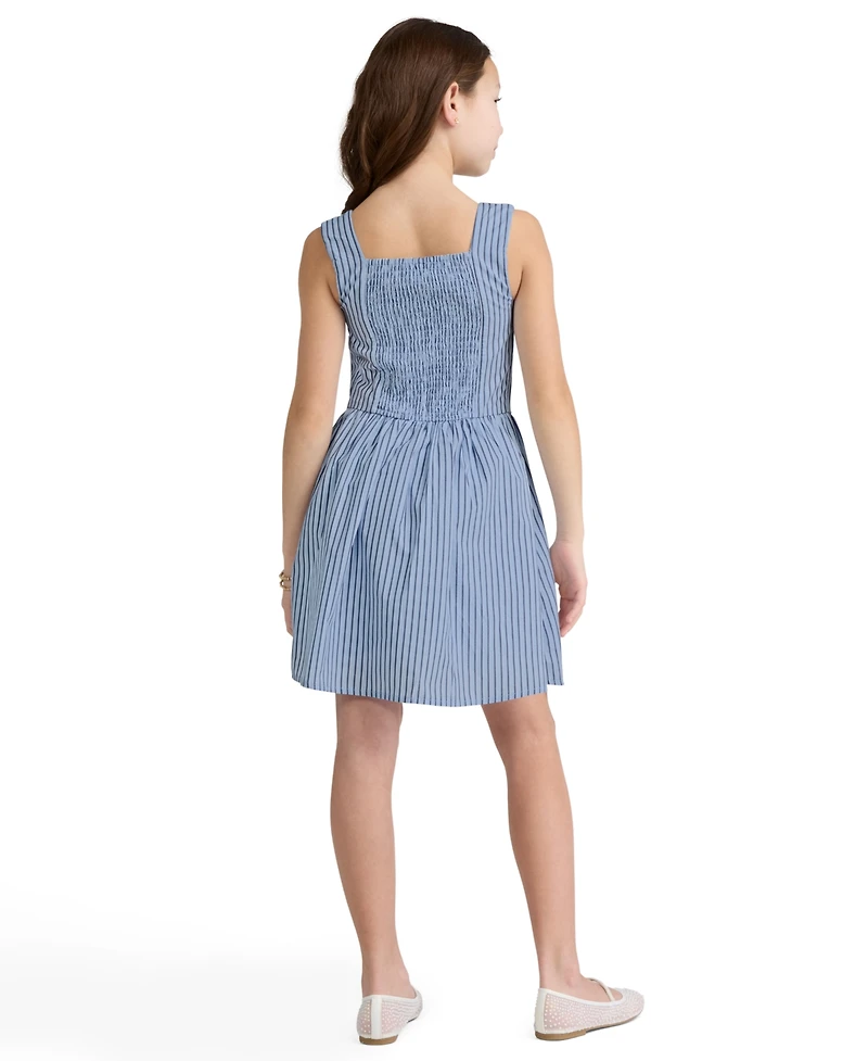 abercrombie kids Girls' Faux Button Square Neck Mini Dress