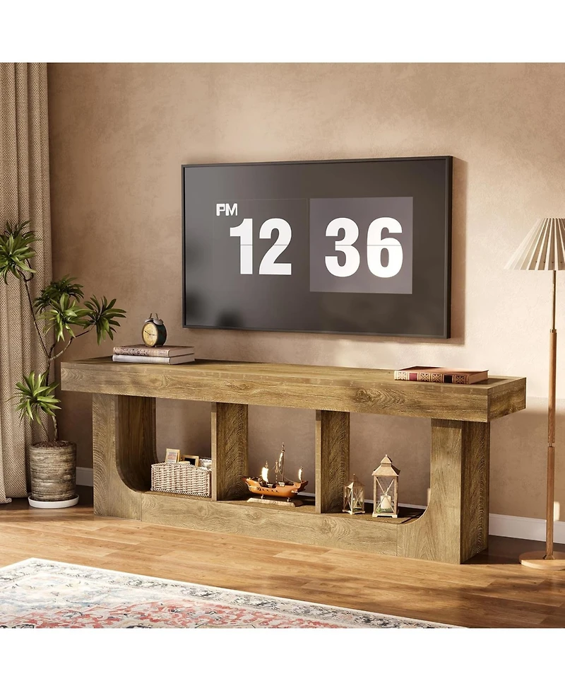 Tribesigns Tv Stand for 70-Inch TVs, 63-Inch Entertainment Center with Storage Shelf