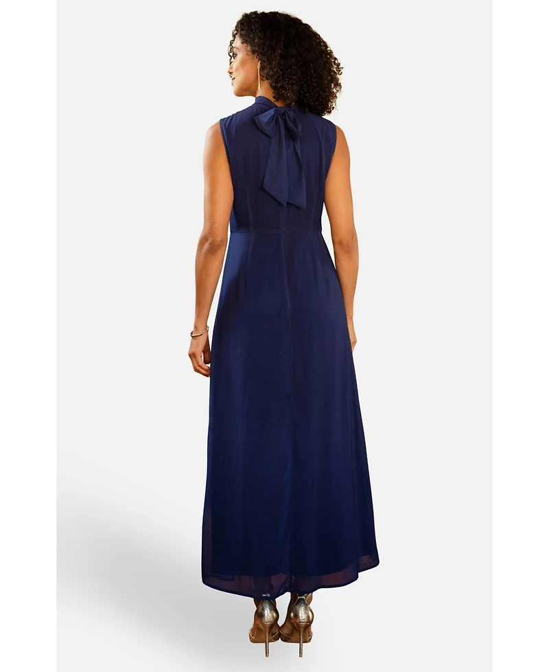 Yumi Women's Flower High Neck Maxi Dress