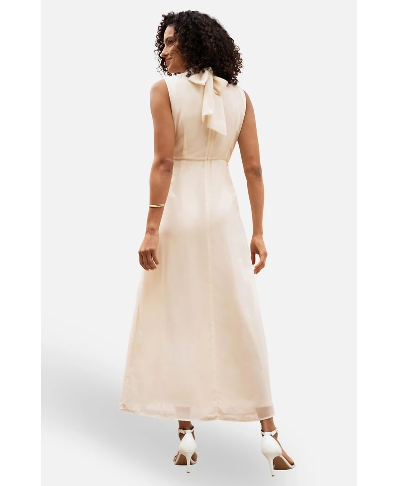 Yumi Women's Flower High Neck Maxi Dress