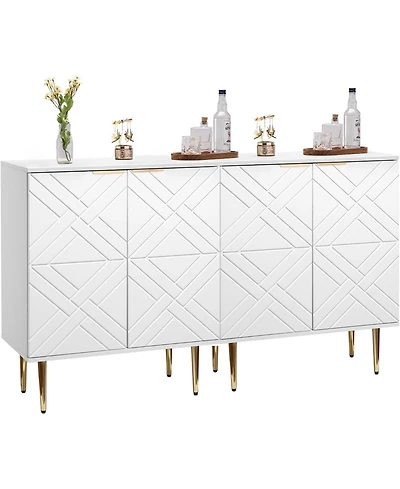 gaomon Kitchen Buffet Cabinet, 58" Sideboard Cabinet, Storage Cabinet with Doors, Modern Coffee Bar for Kitchen, Dining Room, Hallway.