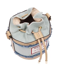 True Religion Buddha Patch Frayed Bucket Bag