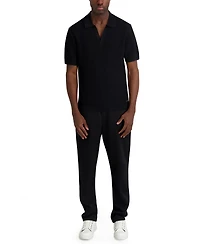 Karl Lagerfeld Paris Men's Open Weave Johnny Collar Polo Shirt
