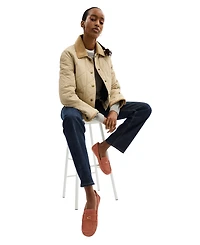 Coach Women's Sculpted C Round Toe Suede Driver Loafers