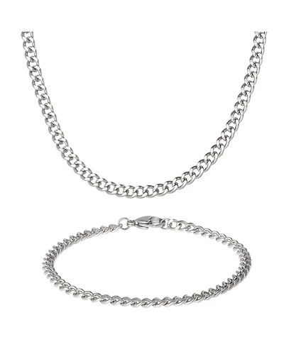 Lucky Brand Men s Curb Chain Set, Silver Tone - 22" Curb Necklace & 8.5" Bracelet