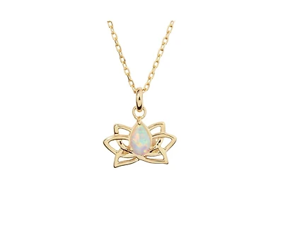 Little Sky Stone Lotus Opal Charm Necklace