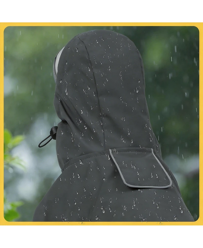 Aronkl Waterproof Windproof Dog Rain Jacket with Hood for Active Breeds