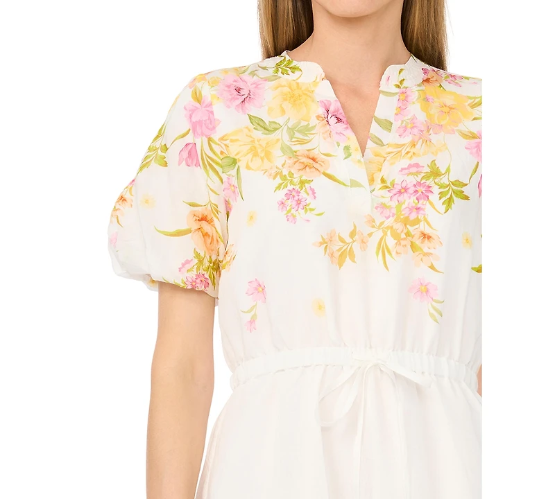 Vince Camuto Women's V-Neck Printed Midi Dress