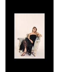 endless rose Women's Satin Lace Maxi Skirt