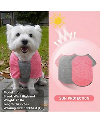 Aronkl 2-Pack Lightweight Athletic Dog T-Shirt with Reflective Label for Outdoor Use