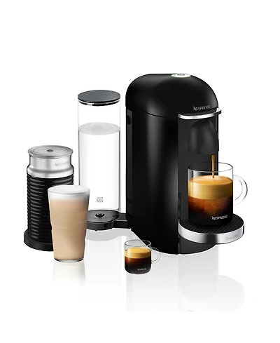 Nespresso Vertuo Plus Deluxe Coffee and Espresso Machine by Breville, Black with Aeroccino Milk Frother