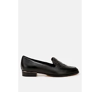 Gabassi Studded Genuine Leather Loafers