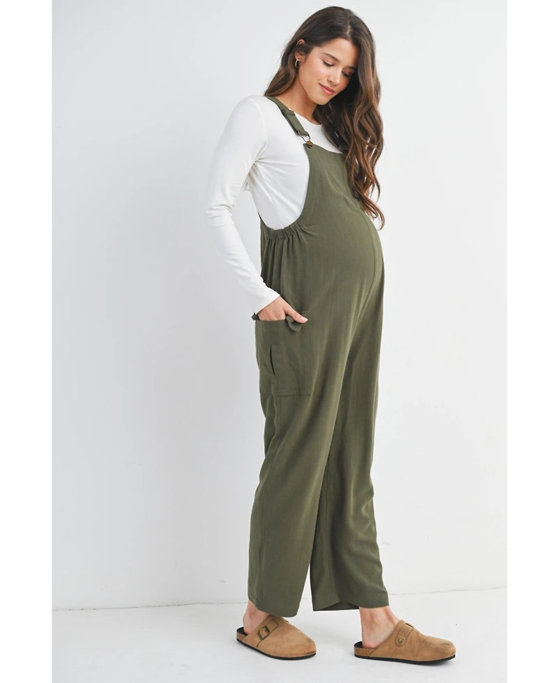 Hello Miz Maternity Straight Leg Adjustable Overalls
