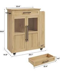 gaomon Mobile Kitchen Island Cart with Storage, 360° Rolling Wheels, Rolling Island with Drawers