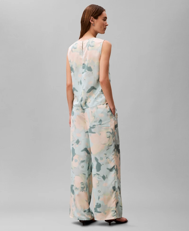 Calvin Klein Women's High-Rise Straight-Fit Wide-Leg Pull-On Pants