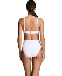 Lauren Ralph Women's Banded Tall V-Neck Swim Top