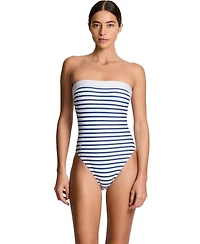 Lauren Ralph Women's Modern Bandeau Neck One-Piece Swimsuit