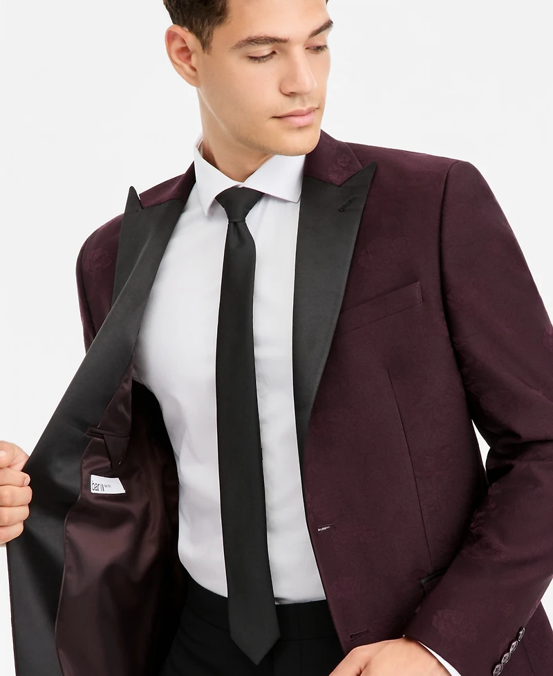 Bar Iii Men's Slim-Fit Jacquard-Floral Evening Jacket, Macy's Exclusive