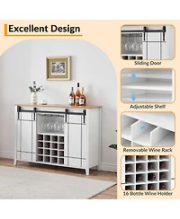 gaomon Coffee Bar Cabinet Wine Glass Rack