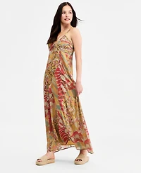 Planet Gold Juniors' Paisley Chiffon V-Neck Maxi Dress, Macy's Exclusive