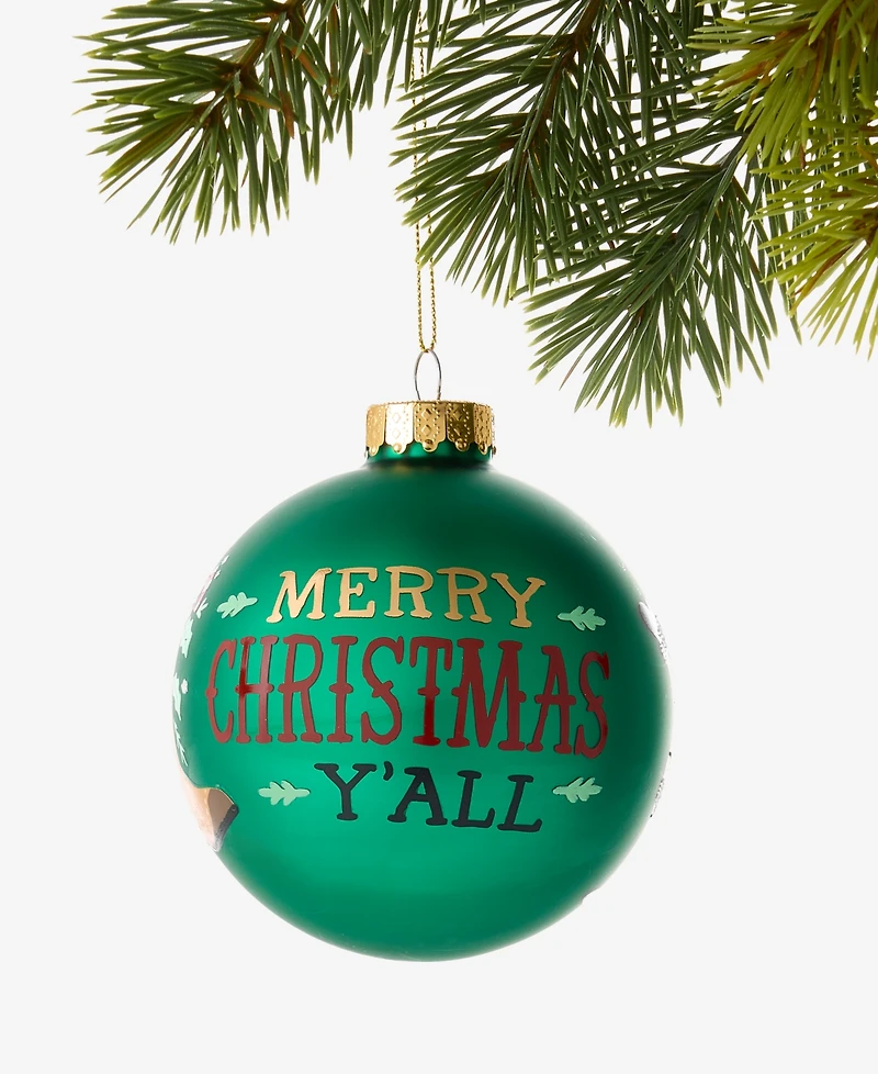 Holiday Lane Texas Cowboy Santa Ball Ornament, Macy's Exclusive