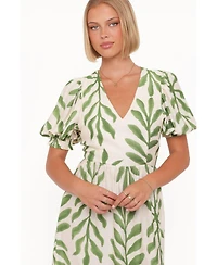 Petal and Pup Women's Steele Puff Sleeve Midi Dress