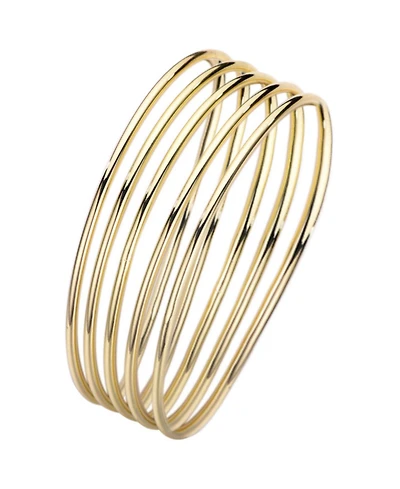 Adornia Gold 5-Piece Tube Bangle Bracelet Set