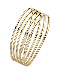 Adornia Gold 5-Piece Tube Bangle Bracelet Set