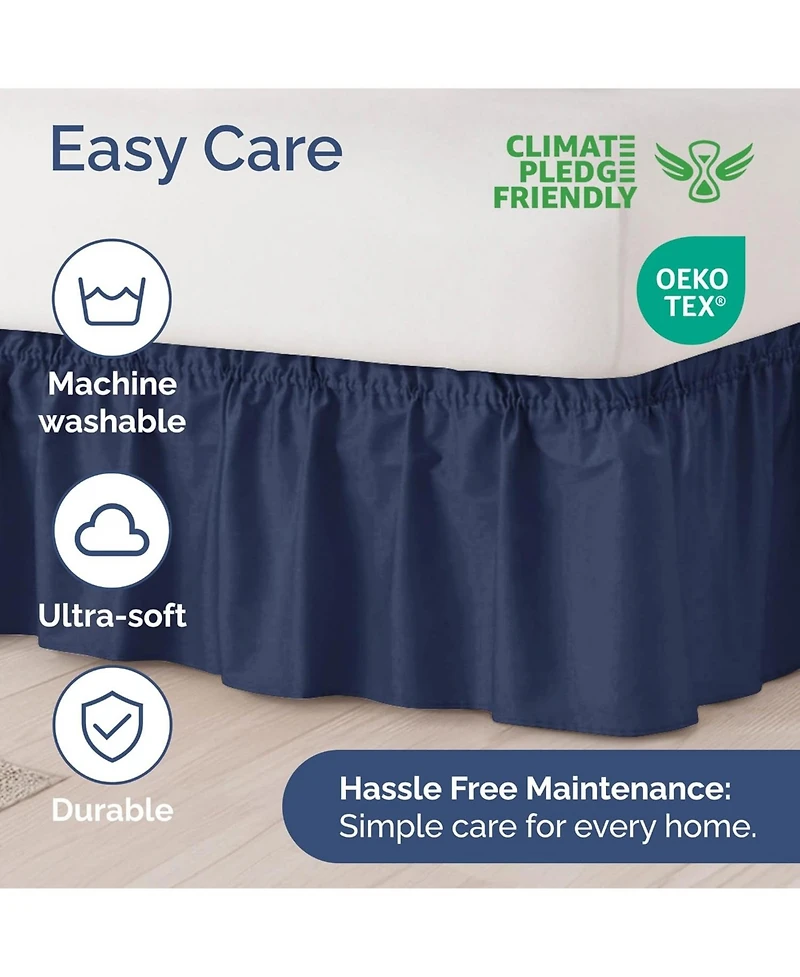 Cgk Unlimited Ruffled Elastic Wrap Around Bedskirt Inch Drop