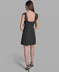 Bcbg Women's Flutter-Sleeve Polka Dot Dress