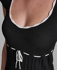 Bcbg Women's Cap-Sleeve Scoop Neck Top