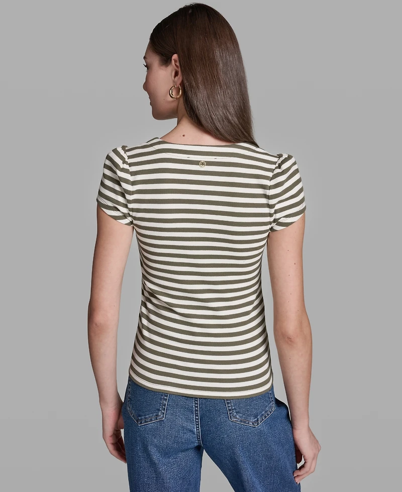 Bcbg Women's Cap-Sleeve Square Neck Top