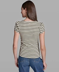 Bcbg Women's Cap-Sleeve Square Neck Top