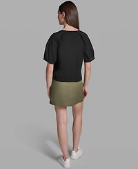 Bcbg Women's Short-Sleeve Crew Neck Top