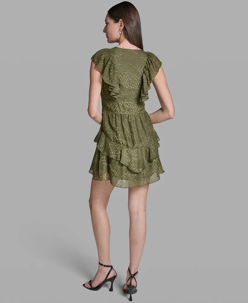 Bcbg Women's Cap-Sleeve Ruffle Dress