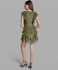 Bcbg Women's Cap-Sleeve Ruffle Dress