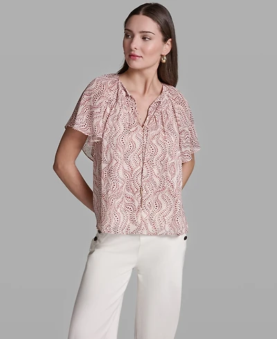 Bcbg Women's Short-Sleeve V-Neck Top