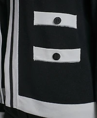 Karl Lagerfeld Women's Open-Front Long-sleeve Knit Cardigan with Contrast Trim